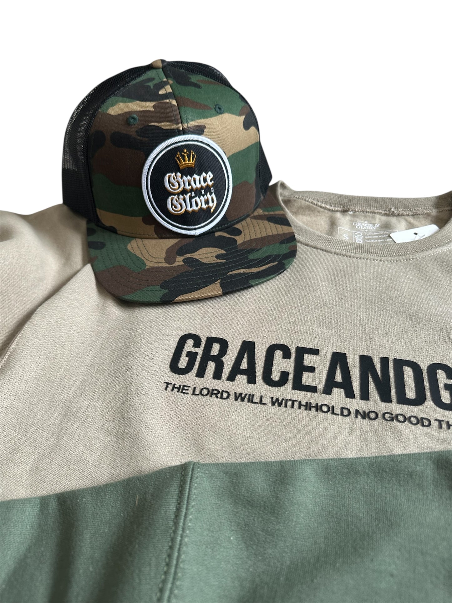 Grace & Glory Patch Caps Camo