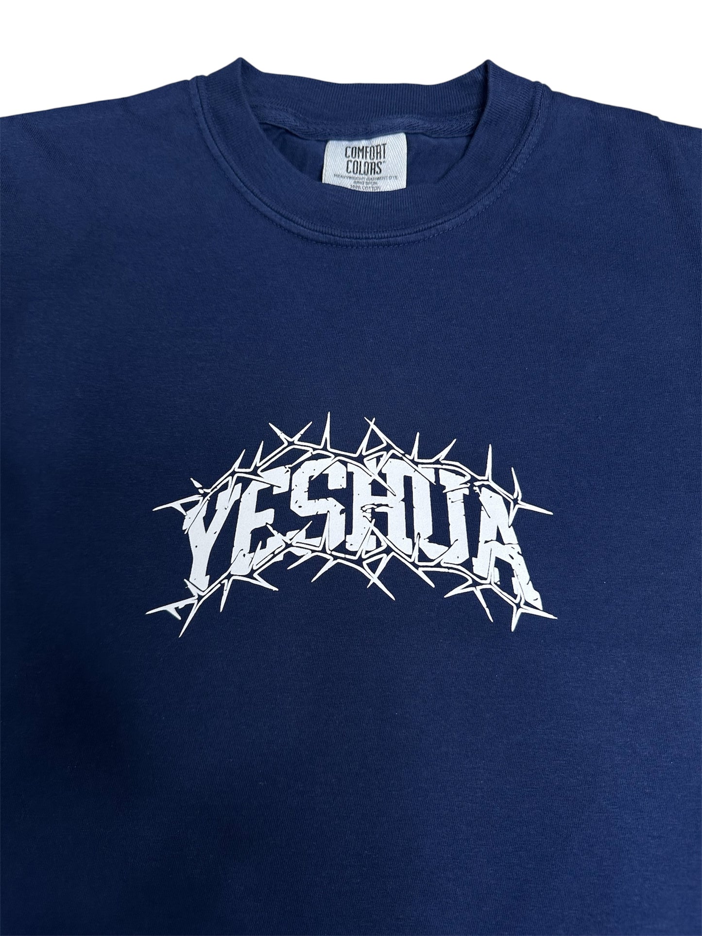 YESHUA Tee – Comfort Colors Navy Blue Christian Shirt