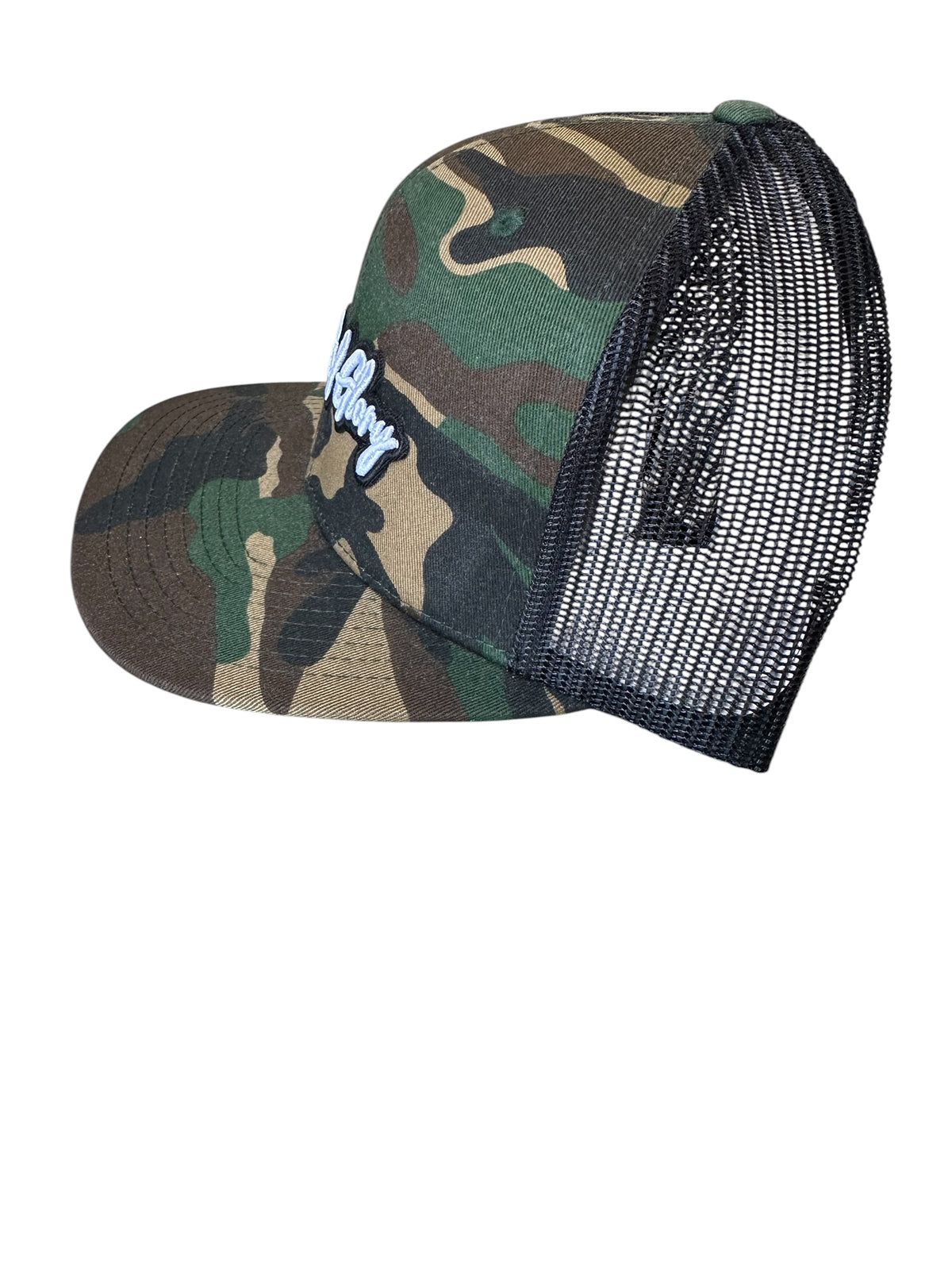 Camo Flat Bill Cap — Grace & Glory 3D Patch