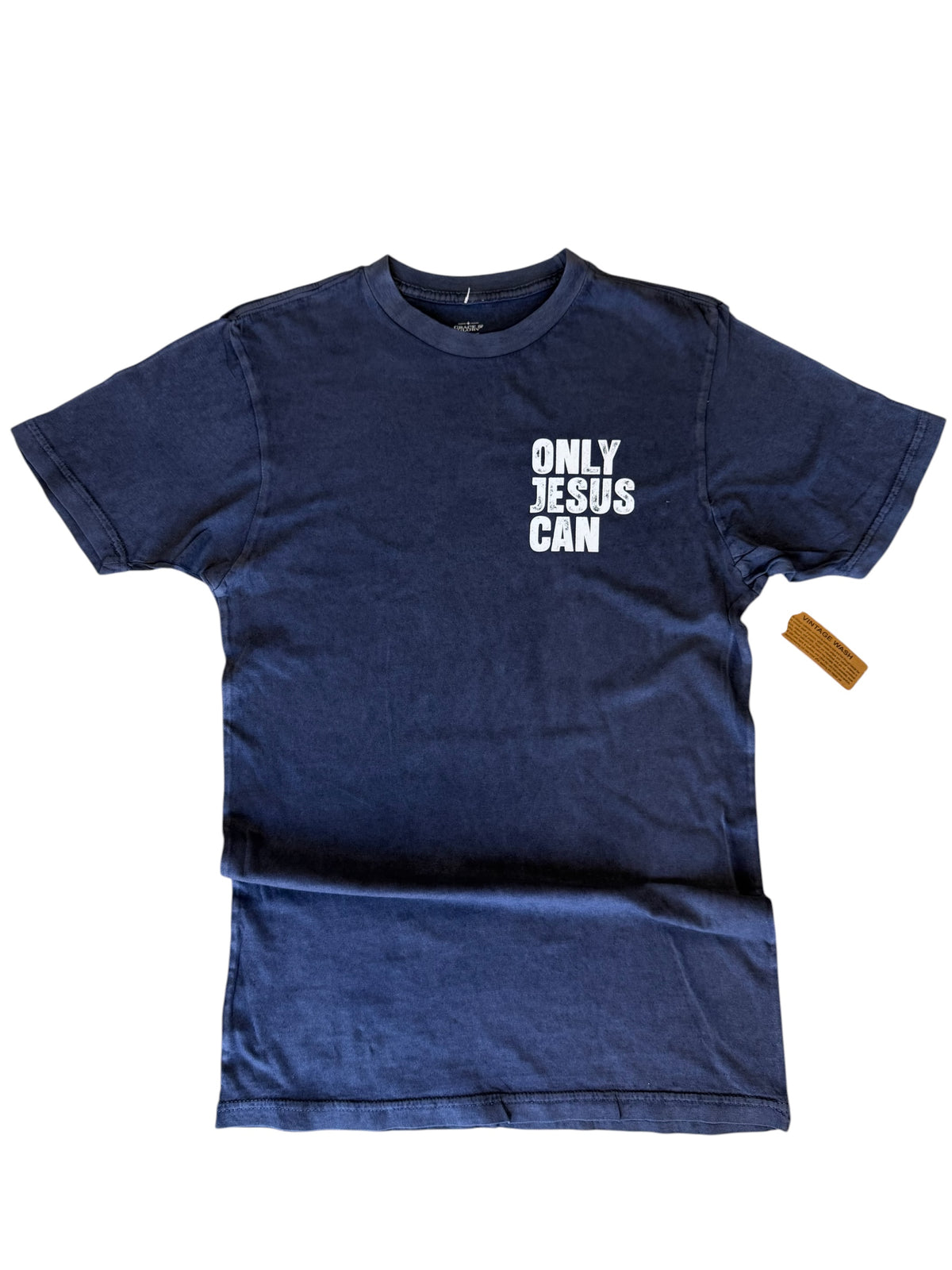 Only Jesus Can Tee — Mineral Wash Navy