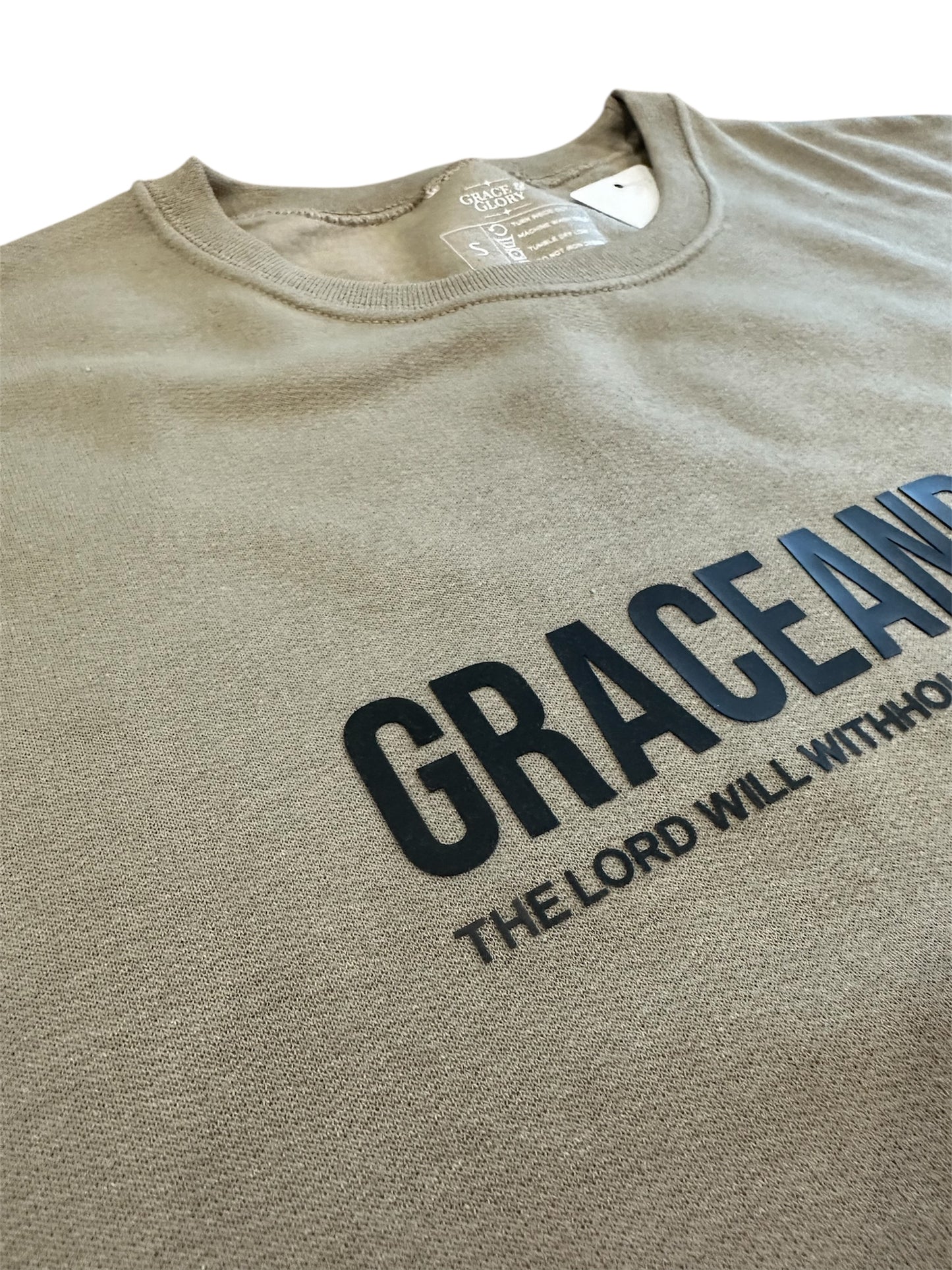 3D Faith Lightweight Crewneck Sweatshirt – Khaki