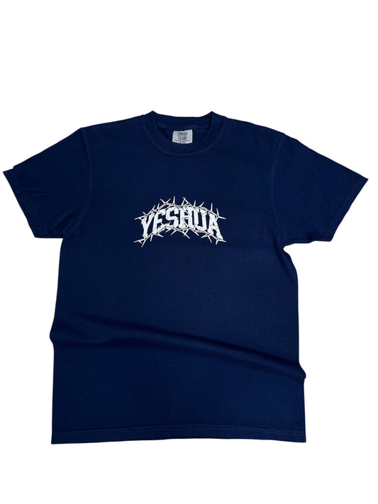 YESHUA Tee – Comfort Colors Navy Blue Christian Shirt