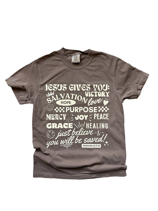 Jesus Gives Tee – Espresso Comfort Colors®